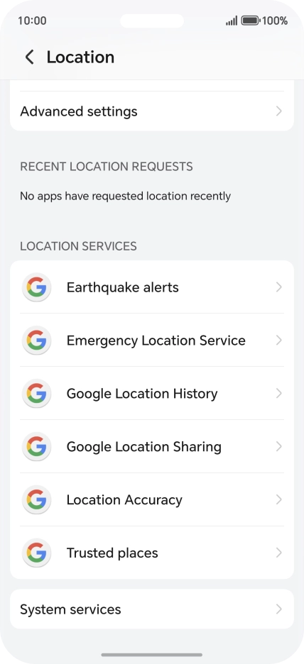 Press Location Accuracy.