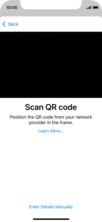 Place the QR code you've received inside the phone camera frame to scan the code. If you’ve deleted your eSIM, you can re-add it using your existing QR code. If you’re having problems, see our FAQ. Place the QR code you've received inside the phone camera frame to scan the code. If you’ve deleted your eSIM, you can re-add it using your existing QR code. If you’re having problems, see our FAQ.