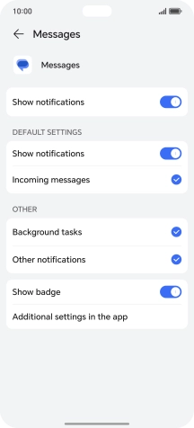 Press the indicator next to 