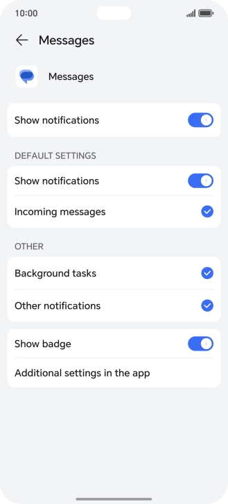 Press the indicator next to 