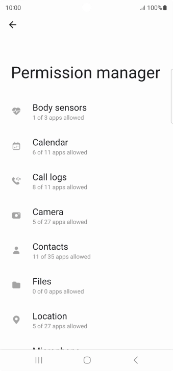Press the required category.