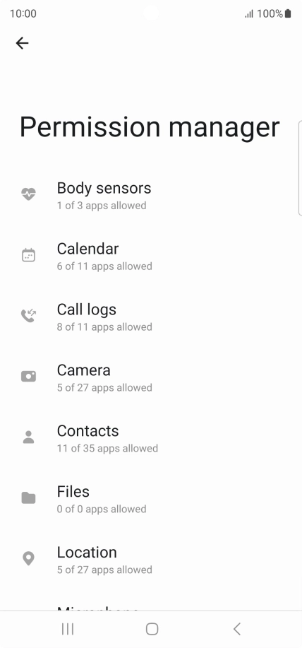 Press the required category.