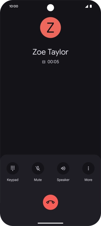 Press the end call icon.
