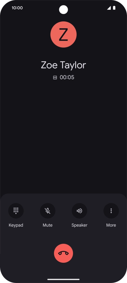 Press the end call icon.