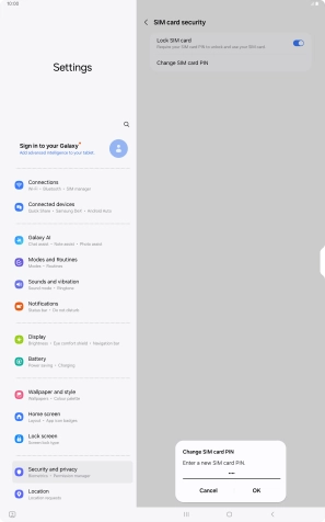 Key in a new four-digit PIN and press OK.