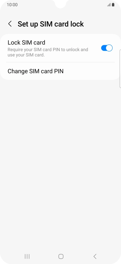 Press Change SIM card PIN. Press Change SIM card PIN.