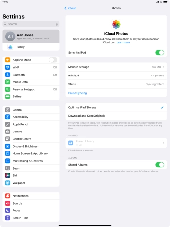 Press the indicator next to 