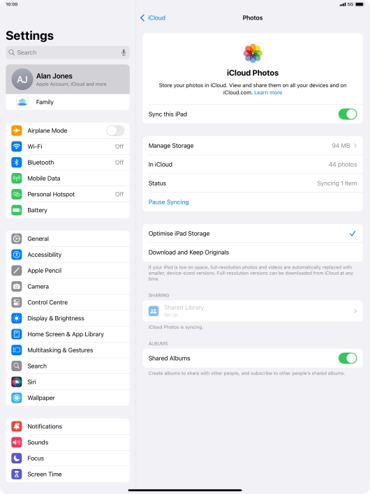 Press the indicator next to 