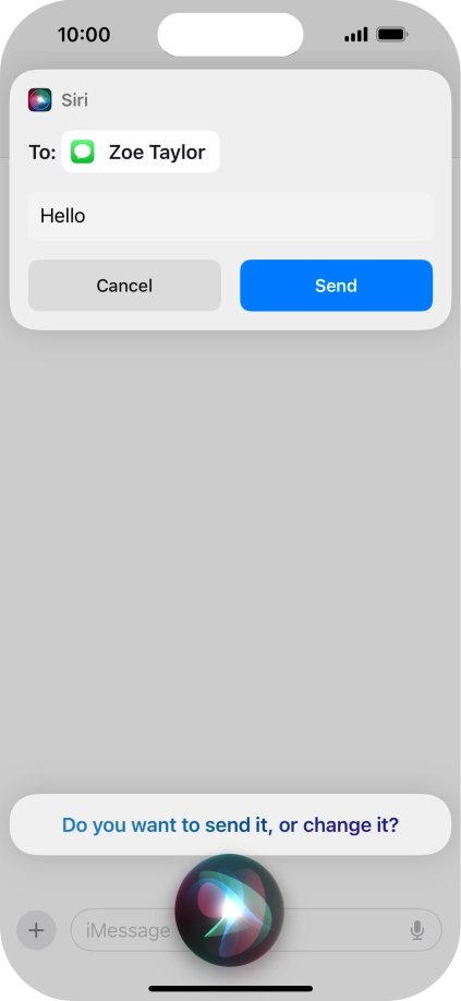 If an application is open on your phone, such as a Messages, you can also use the functions available here, e.g.: REPLY [text].