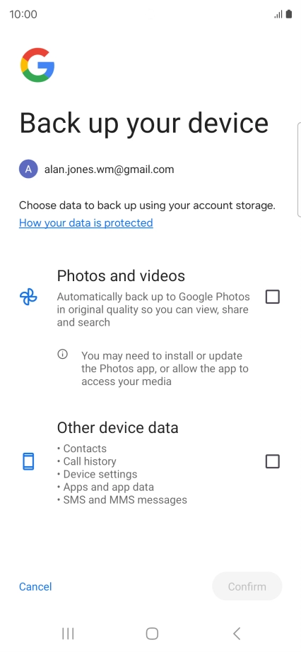 Press the required fields.