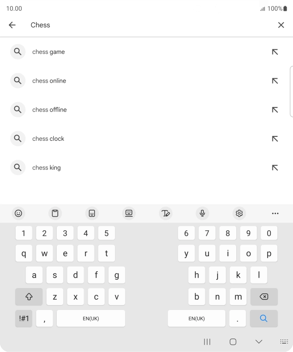 Key in the name or subject of the required app and press the search icon.