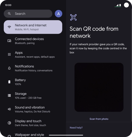 Place the QR code you've received inside the phone camera frame to scan the code. Your eSIM is transferred to your new phone over the internet.