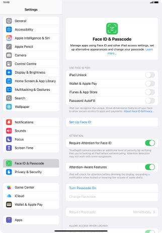 Press Turn Passcode On and key in a lock code of your own choice twice. Press Turn Passcode On and key in a lock code of your own choice twice.