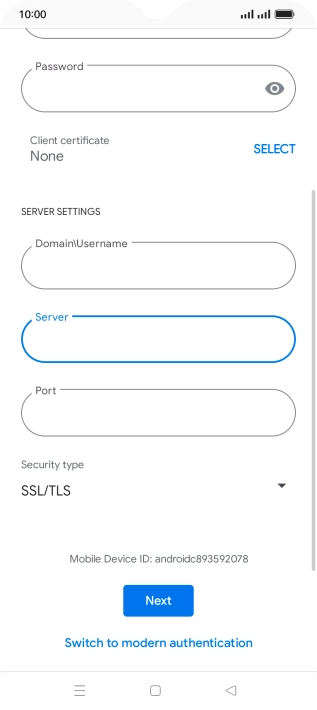 Press the field below 