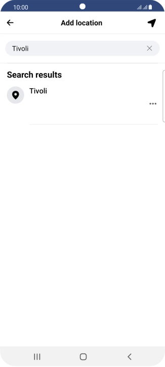 Press the required location.