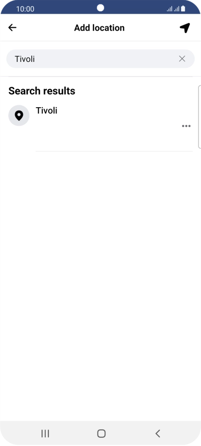 Press the required location.