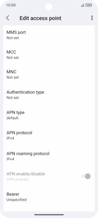 Press MMS port. Press MMS port.