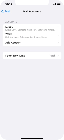 Press the name of the Exchange email account you've just set up.
