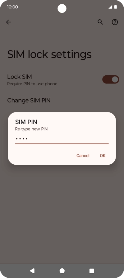 Key in the new PIN again and press OK.