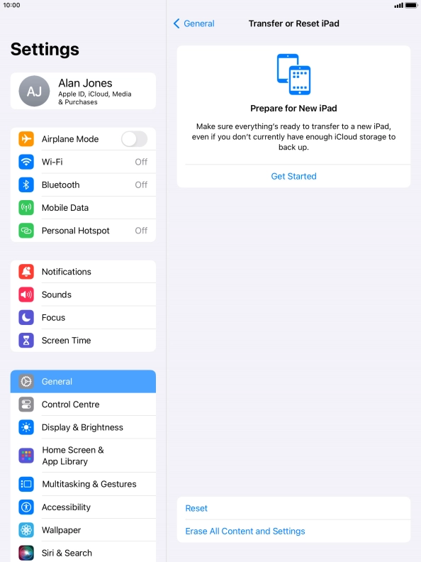 Press Reset. Press Reset.