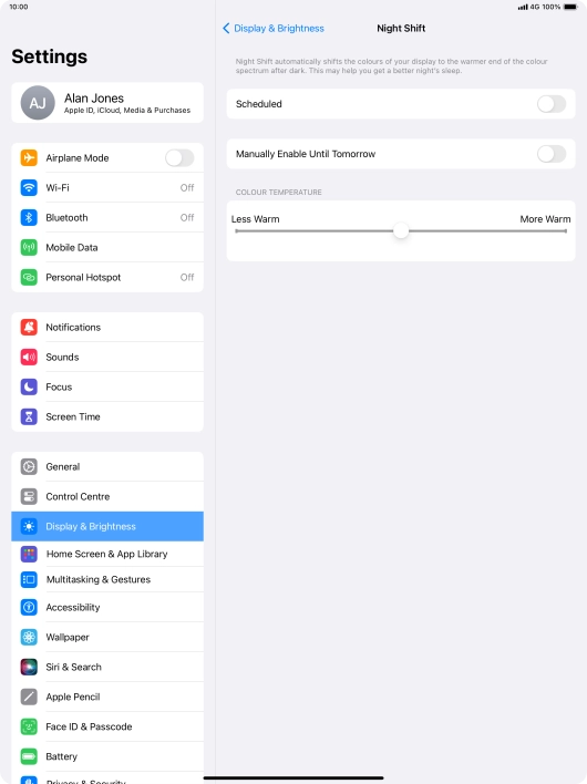 Press the indicator next to 