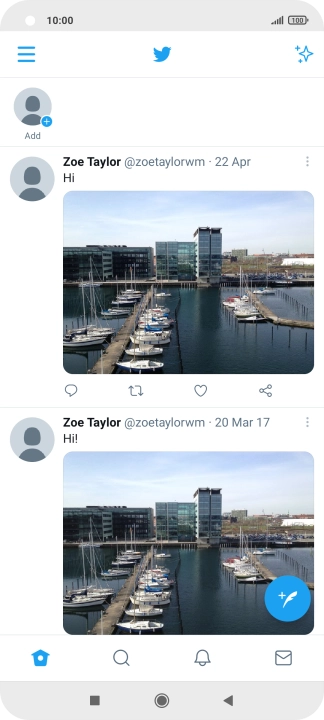 Press the new tweet icon.