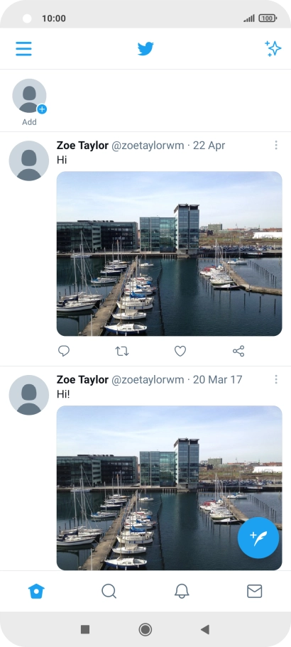 Press the new tweet icon.