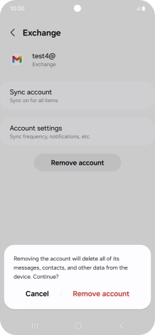 Press Remove account.