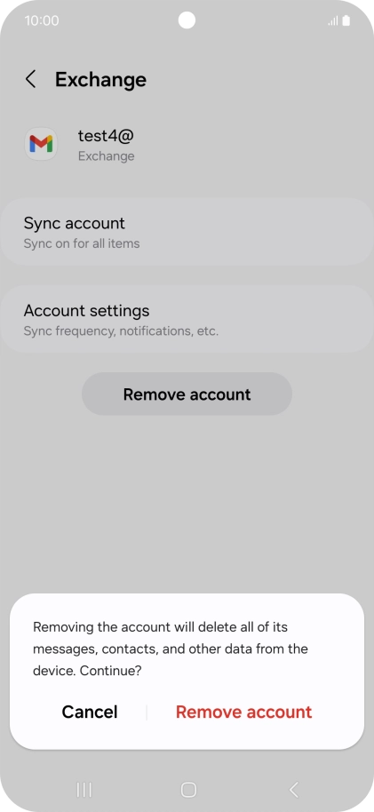 Press Remove account.