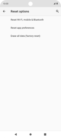 Press Erase all data (factory reset).
