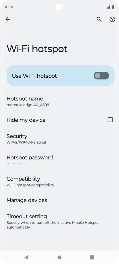 Press Hotspot name.