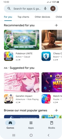 Press the search field. Press the search field.