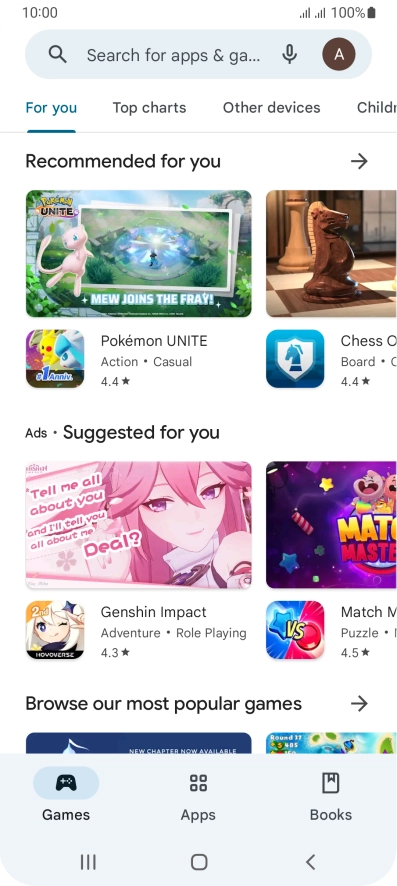 Press the search field. Press the search field.