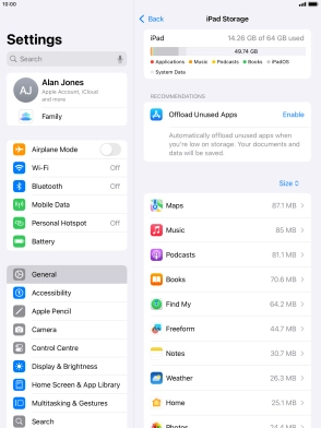 Press the required app.