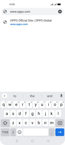 Key in the address of the required web page and press arrow right.