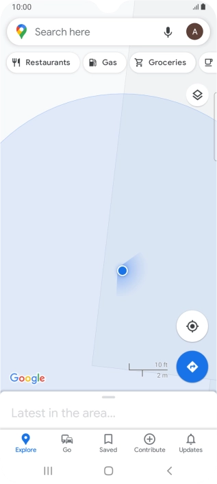 Press the search field and key in the required destination.