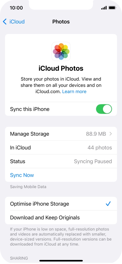 Press the indicator next to 
