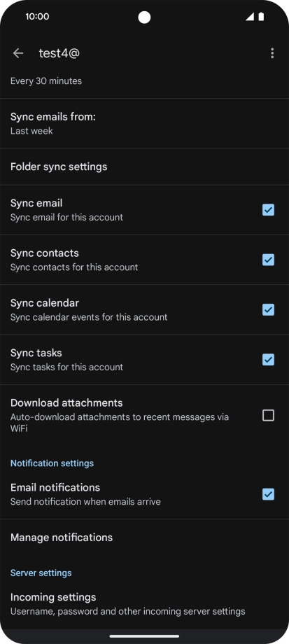 Press the field next to 