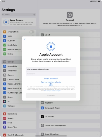 Press Password and key in the password for your Apple ID. Press Password and key in the password for your Apple ID.