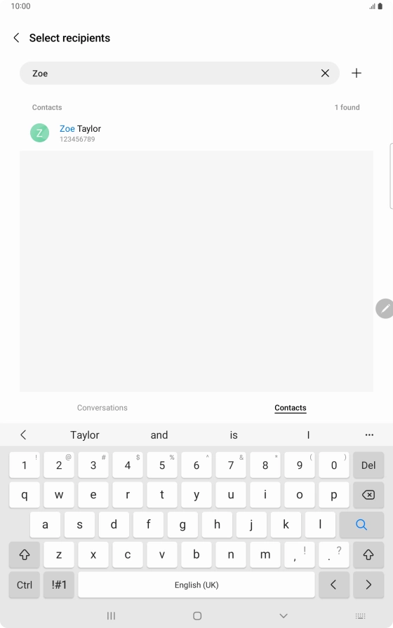 Press the required contact.