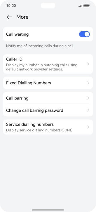 Press Fixed Dialling Numbers.