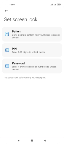 Press the required phone lock code and follow the instructions on the screen to create an additional phone lock code.