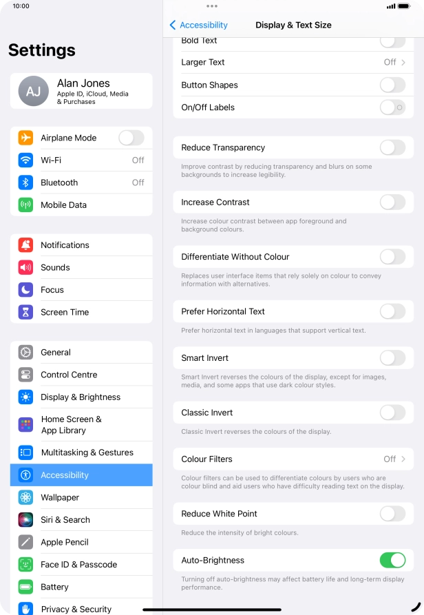 Press the indicator next to 