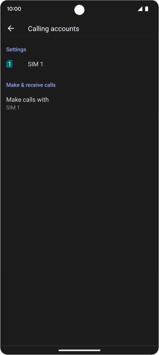 Press the name of the SIM.