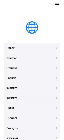 Press the required language. Press the required language.