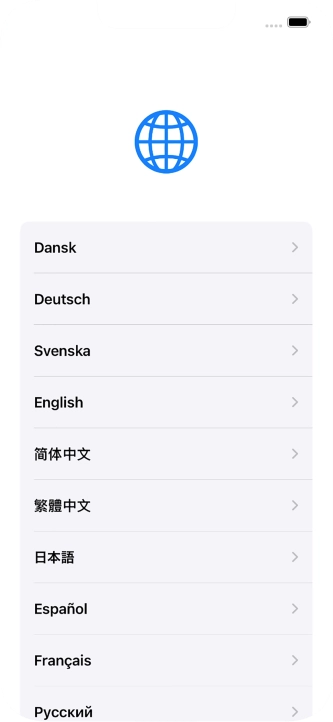 Press the required language. Press the required language.