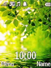 The alarm icon shows that the alarm is set.