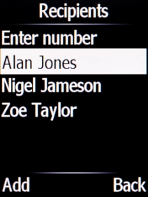 Select the required contact.