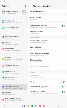 Press Set up SIM card lock.