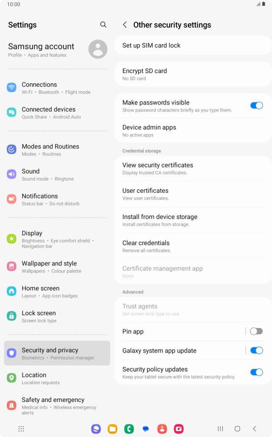 Press Set up SIM card lock.